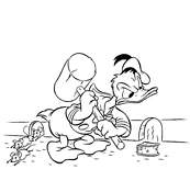 coloriage donald chasse les souris